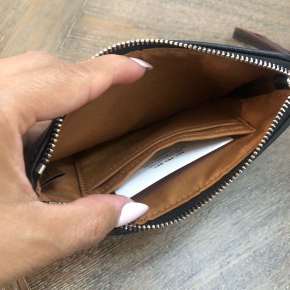 Coach Signature Black Denim Wristlet - Picture 3 of 4